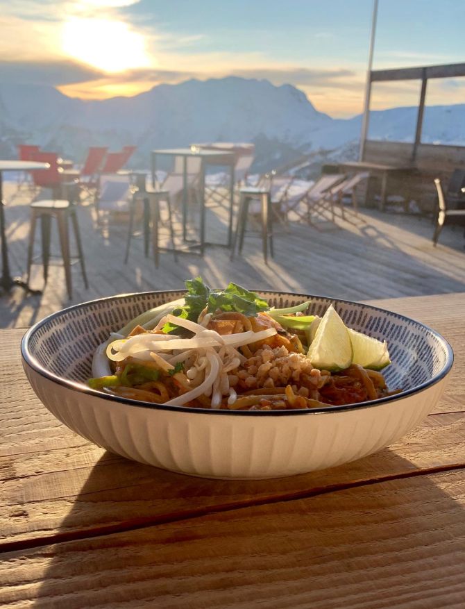 Salade et sunset  | La Cabane à l'Alpe d'Huez